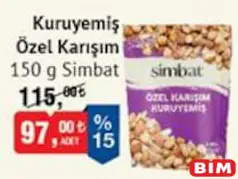 SİMBAT KURUYEMİŞ ÖZEL KARIŞIM 150 G fiyat ve kampanya bilgisi